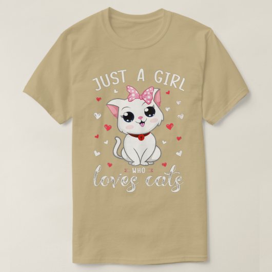T-shirt Juste Une Fille Qui Aime Les Chats Mignonnes Amour (Design devant)