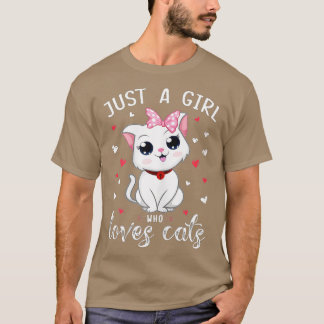 T-shirt Juste Une Fille Qui Aime Les Chats Mignonnes Amour