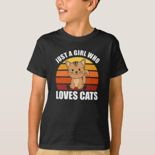 T-shirt Juste une fille qui aime les chats mignons animaux