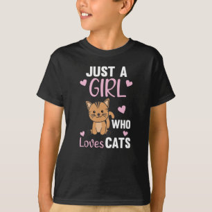 T-shirt Juste une fille qui aime les chats mignons animaux