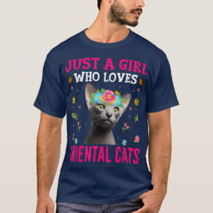 T-shirt Juste une fille qui aime les chats orientaux Amour