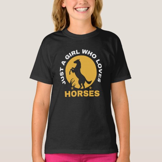 T-shirt juste une fille qui aime les chevaux (Devant)