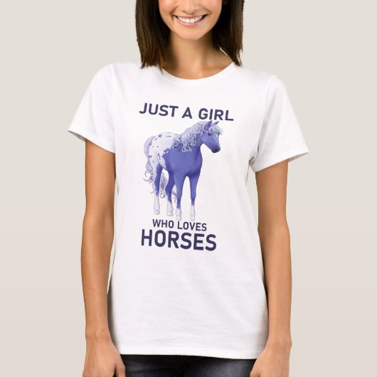 T-shirt Juste Une Fille Qui Aime Les Chevaux (Devant)