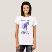 T-shirt Juste Une Fille Qui Aime Les Chevaux (Devant entier)