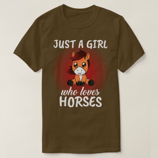 T-shirt Juste une fille qui aime les chevaux 2 (Design devant)