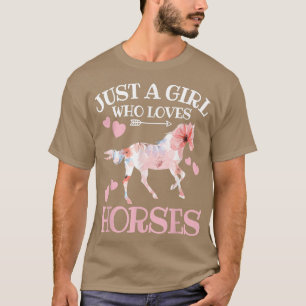 T-shirt Juste une fille qui aime les chevaux, adolescentes