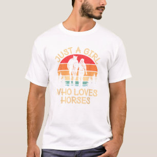 T-shirt Juste Une Fille Qui Aime Les Chevaux Cheval Équita