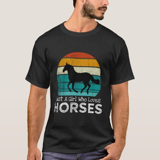 T-shirt Juste Une Fille Qui Aime Les Chevaux Cheval Filles (Devant)