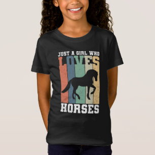T-Shirt Juste une fille qui aime les chevaux   Cheval Vint