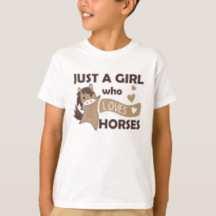 T-shirt Juste Une Fille Qui Aime Les Chevaux. Coeur du che