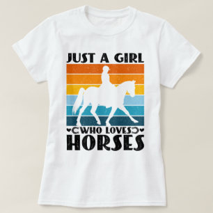 T-shirt Juste une fille qui aime les chevaux drôle proprié