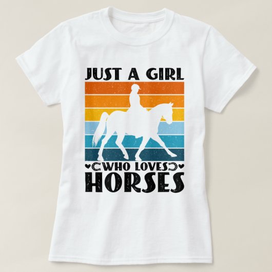 T-shirt Juste une fille qui aime les chevaux drôle proprié (Design devant)
