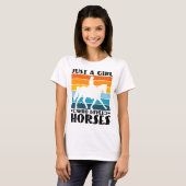 T-shirt Juste une fille qui aime les chevaux drôle proprié (Devant entier)