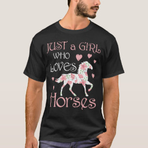 T-shirt Juste Une Fille Qui Aime Les Chevaux Drôle Riding