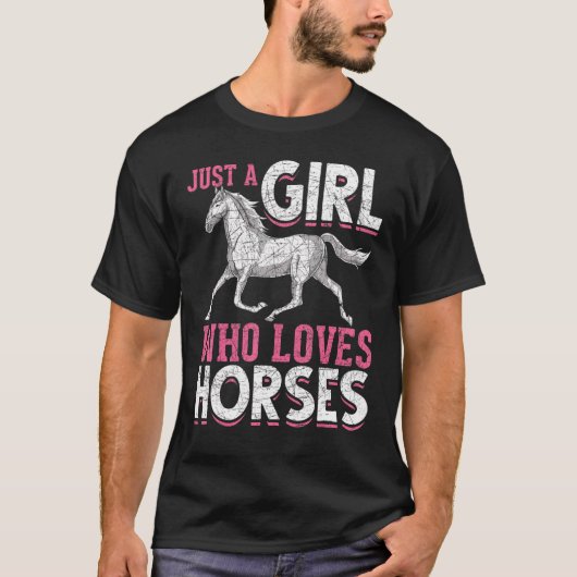 T-shirt Juste Une Fille Qui Aime Les Chevaux Equestre Chev (Devant)