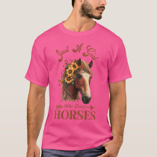 T-shirt Juste une fille qui aime les chevaux Équitation