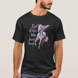 T-shirt Juste Une Fille Qui Aime Les Chevaux Équitation Éq