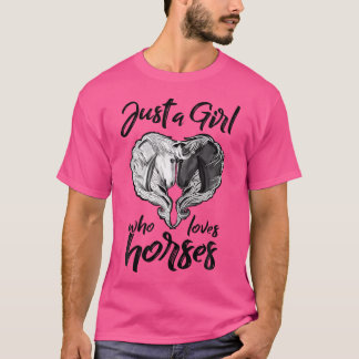 T-shirt Juste Une Fille Qui Aime Les Chevaux Équitation Éq