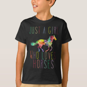 T-shirt Juste Une Fille Qui Aime Les Chevaux Équitation Éq