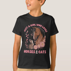 T-shirt Juste Une Fille Qui Aime Les Chevaux Et Les Chats