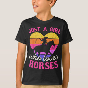 T-shirt Juste une fille qui aime les chevaux femmes cowgir