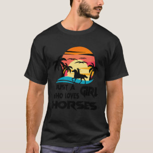 T-shirt Juste Une Fille Qui Aime Les Chevaux Joli Design