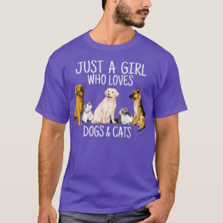 T-shirt Juste Une Fille Qui Aime Les Chiens Et Les Chats D
