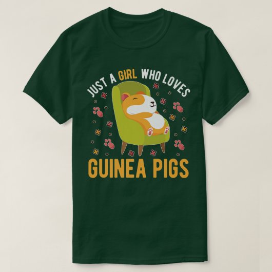 T-shirt Juste une fille qui aime les cochons de Guinée863 (Design devant)