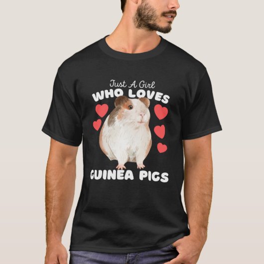 T-shirt Juste Une Fille Qui Aime Les Cochons De Guinée Mig (Devant)