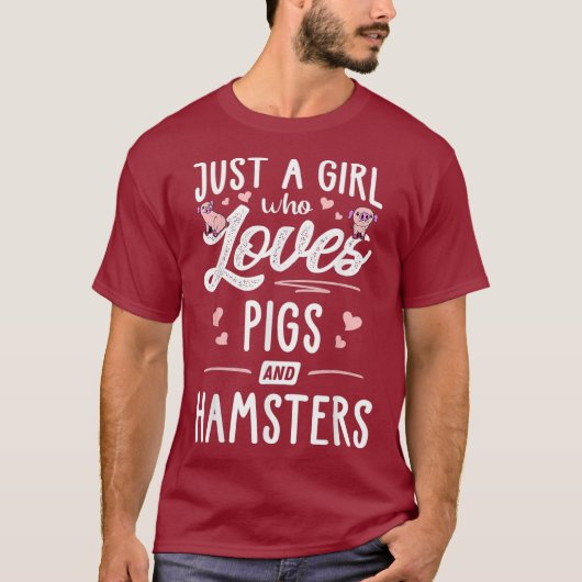 T-shirt Juste Une Fille Qui Aime Les Cochons Et Hamsters C (Devant)
