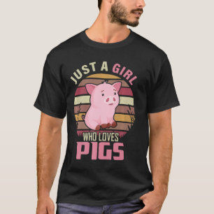 T-shirt Juste Une Fille Qui Aime Les Cochons Ferme Animaux
