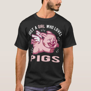 T-shirt Juste une fille qui aime les cochons Premium3644