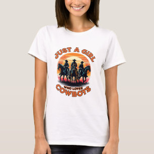 T-shirt Juste une fille qui aime les cowboys