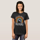 T-shirt Juste Une Fille Qui Aime Les Dauphins Cadeau Arc E (Devant entier)