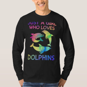 T-shirt Juste Une Fille Qui Aime Les Dauphins Drôle Amoure