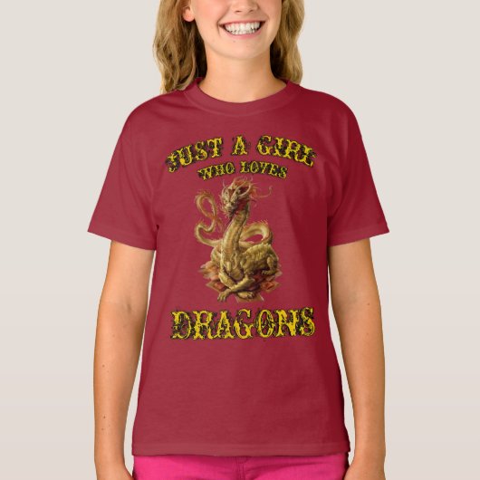 T-shirt Juste Une Fille Qui Aime Les Dragons (Devant)