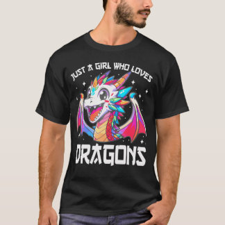 T-shirt Juste Une Fille Qui Aime Les Dragons Anime Les Fil