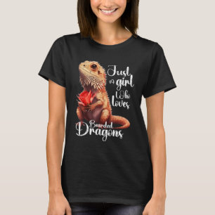 T-shirt Juste une fille qui aime les dragons barbus Cute D