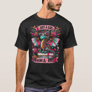 T-shirt Juste Une Fille Qui Aime Les Dragons Et Les Livres