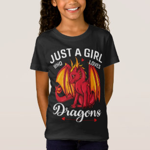 T-Shirt Juste une fille qui aime les dragons, le design de