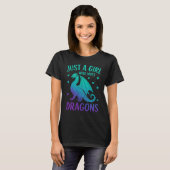 T-shirt Juste une fille qui aime les dragons - mignon amou (Devant entier)