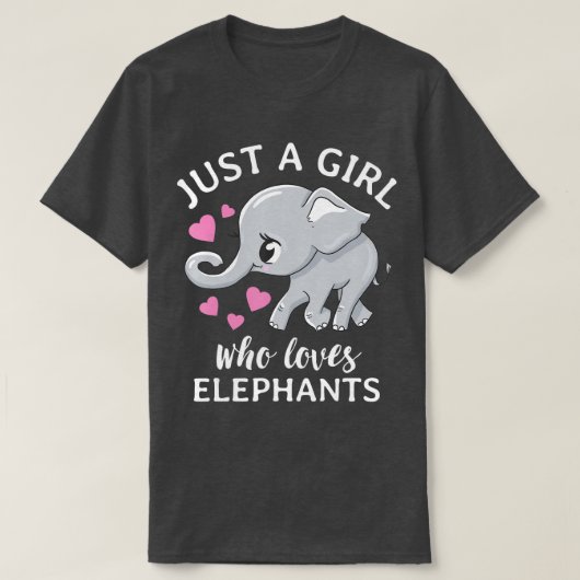 T-shirt Juste une fille qui aime les éléphants (Design devant)