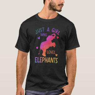T-shirt JUSTE UNE FILLE QUI AIME LES ÉLÉPHANTS Elephant Gr