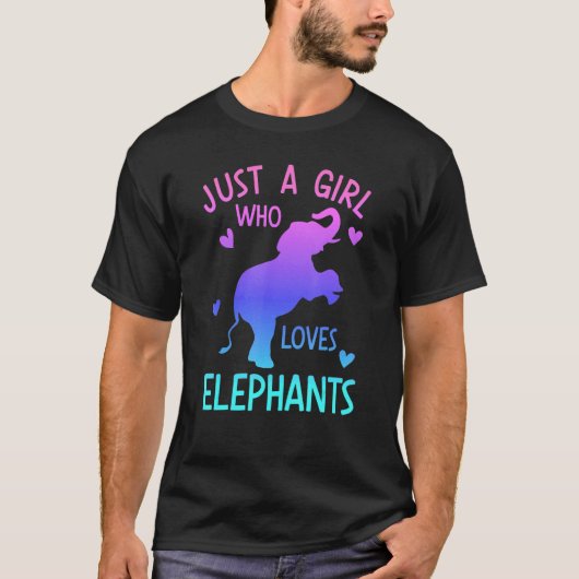 T-shirt JUSTE UNE FILLE QUI AIME LES ÉLÉPHANTS Elephant Gr (Devant)