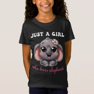 T-Shirt Juste Une Fille Qui Aime Les Éléphants Mignon Élép