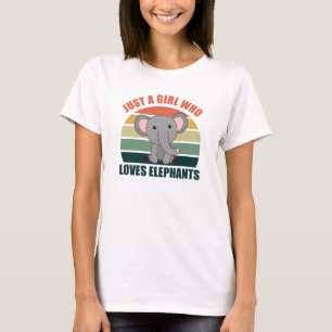 T-shirt Juste une fille qui aime les éléphants mignons ani