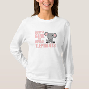 T-shirt Juste une fille qui aime les éléphants mignons ani