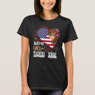 T-shirt Juste une fille qui aime les enseignants et Citati
