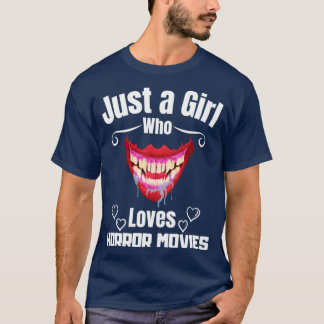 T-shirt Juste une fille qui aime les films d'horreur 03 Ac