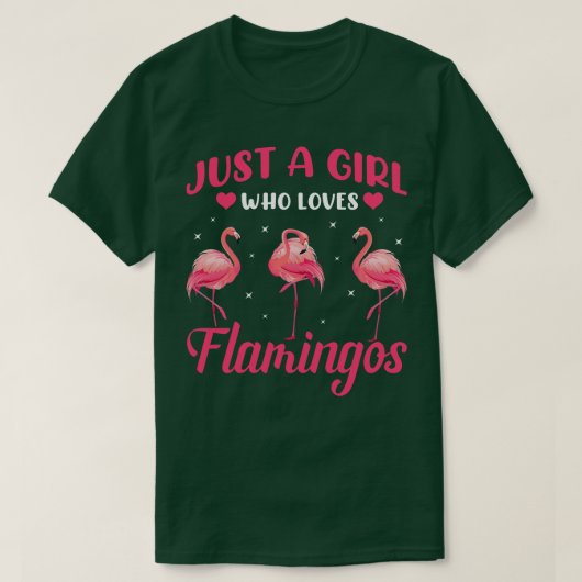 T-shirt juste une fille qui aime les flamants roses (Design devant)